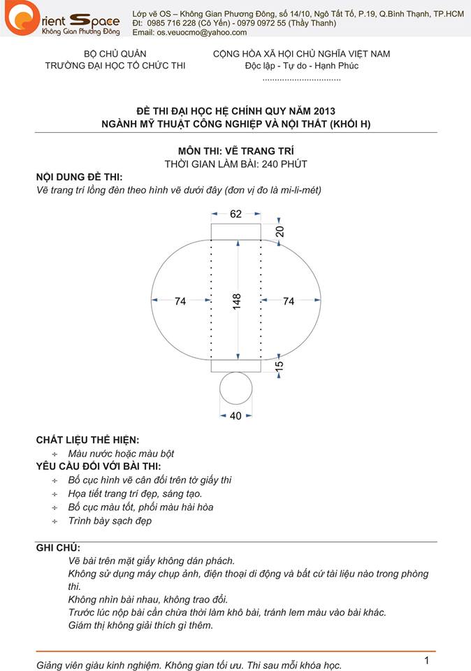 de thi dai hoc trang tri mau - 2013 khoi H- lop ve os 2